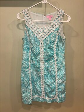 Lilly Pulitzer Macfarlane Shift Dress in Shorley Blue Sea Cups size 6